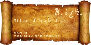 Miller Árpád névjegykártya